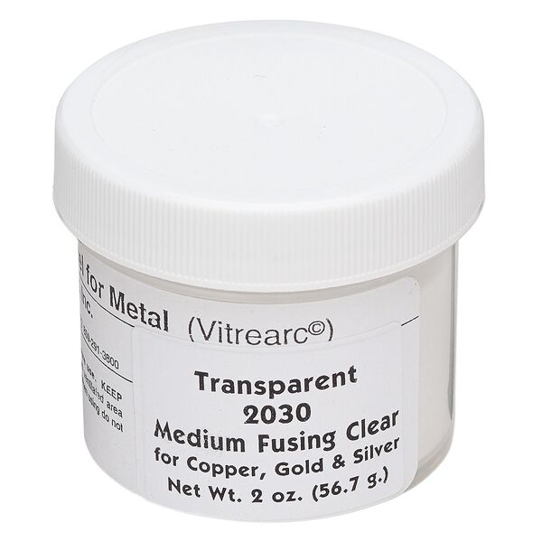 Enamel, Vitrearc&copy;, pkg/2-ounce jar, clear, medium fusing (2030). image number 0