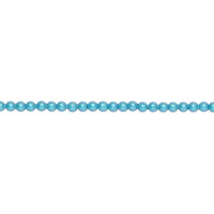 Pearl 100pk iridescent dark turquoise, Crystal Passions&reg; 2mm round 5810