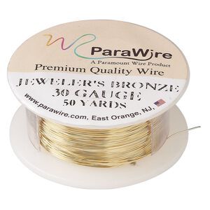 Wire, ParaWire&trade;, brass, jeweler's bronze, round, 30 gauge. Sold per 50-yard spool.