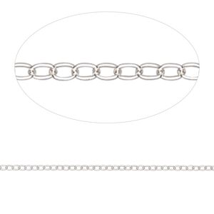 Chain 1pkg1 sterling silver cable, 1mm round, Gossamer&trade; 50 foot unfinished
