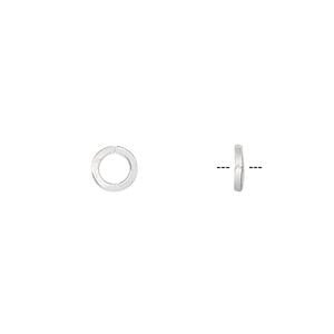 Jump ring 1pkg50 sterling silver, 6mm round / square wire, 18 gauge / 4mm inside diameter