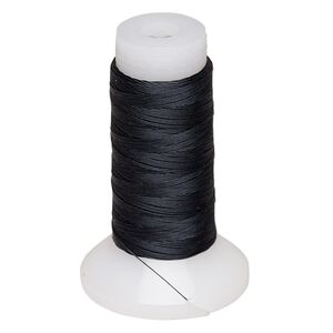 Thread, Kevlar&reg;, black, 0.18mm diameter, size D, 15-pound test. Sold per 50-yard spool.
