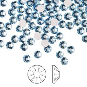 Flat back 144pk aquamarine foil back, Preciosa MAXIMA Czech crystal rhinestone 3.8-4mm chaton rose round SS16