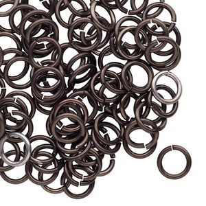 Jump ring 1pkg100 aluminum, 8mm round, 17 gauge / 5.6mm inside diameter / brown