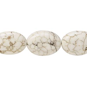 Magnesite 1pkg1, puffed oval bead 15.5-16 inch 18x13mm