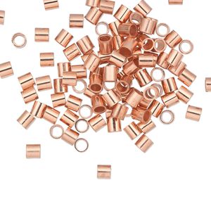 Crimp 1pkg100 copper, 3mm seamless tube / 2.1mm inside diameter