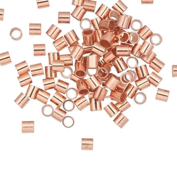 Crimp 1pkg100 copper, 3mm seamless tube / 2.1mm inside diameter image number 0