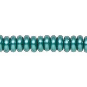 Pearl 1pk teal, Celestial Crystal&reg; 8x3mm rondelle 15.5-16 inch