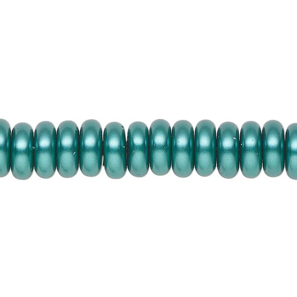 Pearl 1pk teal, Celestial Crystal&reg; 8x3mm rondelle 15.5-16 inch image number 0