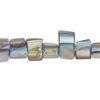 Mother-of-pearl shell 1pkg1, triangle tube bead 15 inch light blue and tan 7x6mm-12x10mm image number 0
