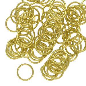 Jump ring 1pkg100 brass, 4.5mm round, 20 gauge / 2.9mm inside diameter