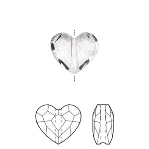 Bead 12pk crystal, Crystal Passions&reg; 12mm love 5741
