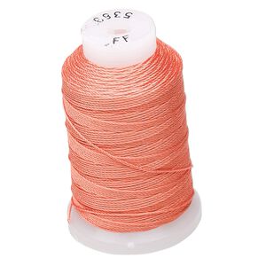 Thread, Purely Silk&trade;, 3-ply, tangerine, size FF. Sold per 115-yard spool.