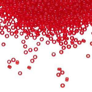 Seed bead, TOHO BEADS&reg;, glass, pkg/50g, #11 round, transparent Siam ruby (TR-11-5B).