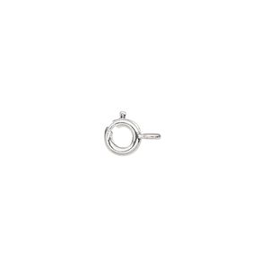 Springring 1pkg100 silver-plated, 6mm, brass clasp 1-strand