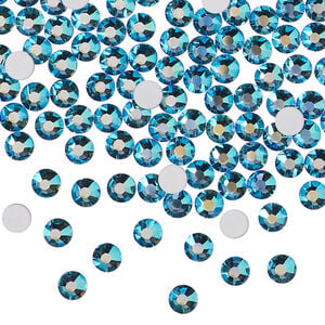 Flat back 1pkg1440 Malibu blue foil back AB, Preciosa MAXIMA Czech crystal rhinestone, 3.8-4.0mm chaton rose round SS16