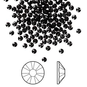 Flat back 1440pk jet foil back, Swarovski&reg; 2.5-2.7mm rose round SS9 2058