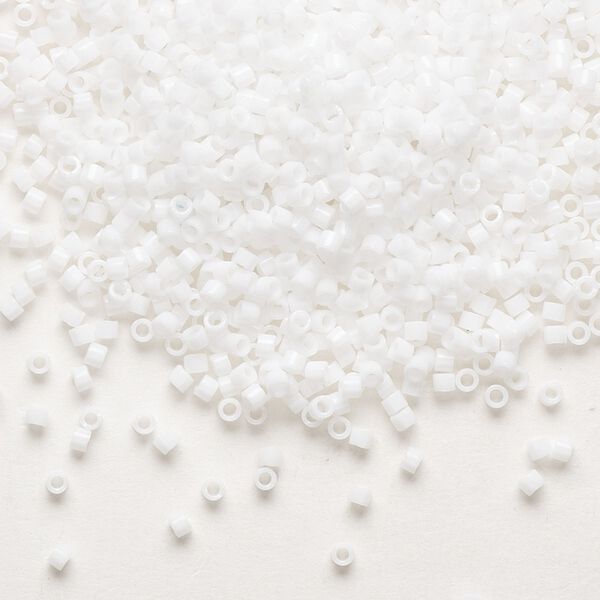 Seed bead, Delica&reg;, glass, pkg/50g, #11 round, opaque white (DB-0200). image number 0