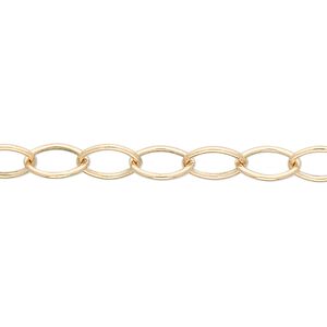 Chain 1pkg1 14Kt gold-filled cable, 6mm oval, 5 foot unfinished
