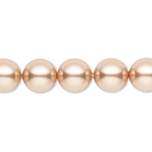 Pearl 100pk rose gold, Swarovski&reg; 10mm round 5810