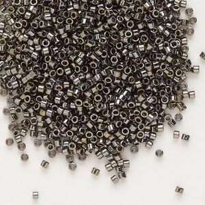 Seed bead, Delica&reg;, glass, pkg/7.5g, #11 round, opaque gold luster bronze (DB-0254).