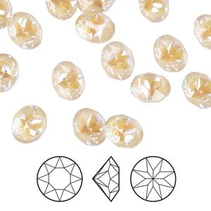 Chaton 48pk crystal ivory cream DeLite, Crystal Passions&reg; 8.16-8.41mm round SS39 1088