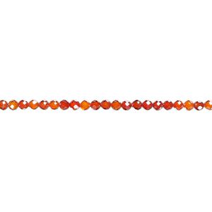 Bead, cubic zirconia, red and dark red, 2mm micro-faceted round, Mohs hardness 8-1/2. Sold per 8-inch strand, approximately 95 beads.