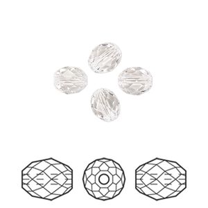 Bead 4pk crystal, Crystal Passions&reg; 7x6mm olive briolette 5044