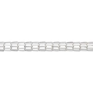 Chain 1pkg1 lantern, 4mm, silver-finished steel 25 foot unfinished