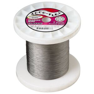 Beading wire, Accu-Flex&reg;, nylon and stainless steel, clear, 7 strand, 0.0083-inch diameter, high tension. Sold per 1,000-foot spool.