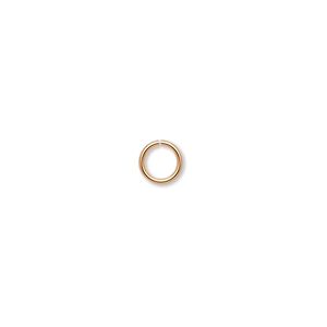 Jump ring 1pkg500 gold-plated, 6mm round, 18 gauge / 4.2mm inside diameter / brass