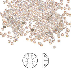 Flat back 1440pk rose opal AB foil back, Preciosa MAXIMA Czech crystal rhinestone 1.7-1.9mm chaton rose round SS5