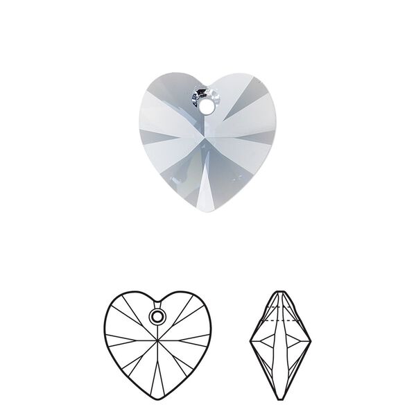 Drop 2pk denim blue, Crystal Passions&reg; 14mm pendant heart 6228 image number 0