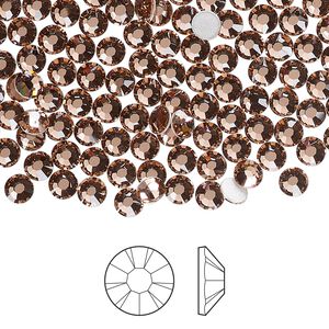 Flat back 1pkg144, dusty rose foil back Preciosa MAXIMA Czech crystal hotfix rhinestone, 3.8-4mm chaton rose round SS16