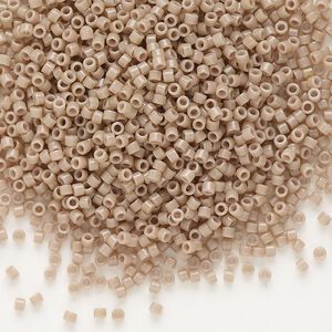 Seed bead, Delica&reg;, glass, pkg/7.5g, #11 round, Duracoat&reg; opaque outside dyed beige (DB-2105).