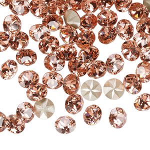 Chaton 288pk rose peach foil back, Swarovski&reg; 6.14-6.32mm round xirius SS29 1088