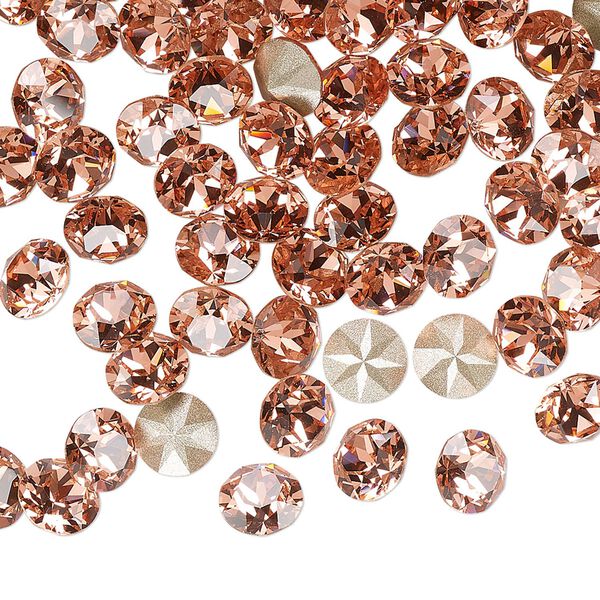 Chaton 288pk rose peach foil back, Swarovski&reg; 6.14-6.32mm round xirius SS29 1088 image number 0