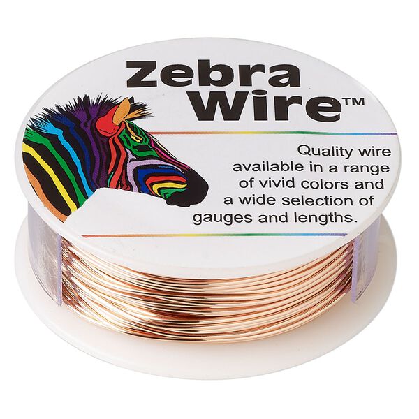 Wire, Zebra Wire&trade;, natural copper, round, 20 gauge. Sold Sold per 1/4-pound spool, approximately 26 yards (24 meters). image number 0