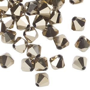 Bead 72pk opaque crystal aurum 2X, Celestial Crystal&reg; 8mm bicone