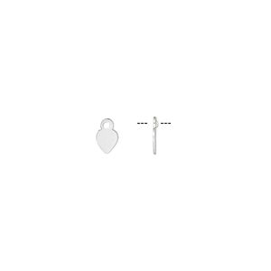Drop, Hill Tribes, sterling silver, 4mm heart. Sold per pkg of 10.