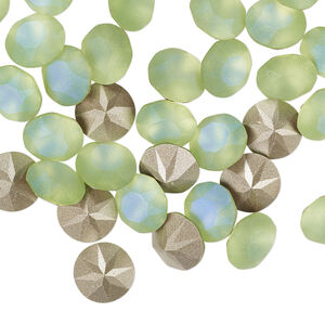 Chaton 6pk peridot frost foil back, Crystal Passions&reg; 8.16-8.41mm round SS39 1088