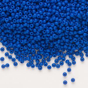 Seed bead, Preciosa Ornela Czech glass, pkg/50g, #11 rocaille, opaque matte blue, (33050).