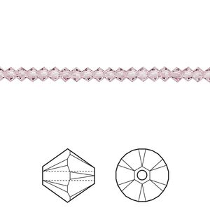 Bead 144pk light amethyst, Crystal Passions&reg; 3mm bicone 5328