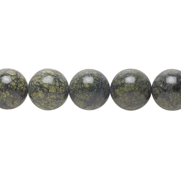 Russian serpentine 1pkg1, round bead natural 15.5-16 inch 10mm image number 0