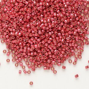 Seed bead, Delica&reg; 1pkg7.5g glass, #11 round, Duracoat&reg; opaque galvanized light cranberry / outside dyed (DB-1841)