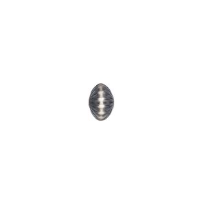 Bead, Navajo pearl style, brushed oxidized sterling silver, 8 x 5mm corrugated saucer. Sold individually.