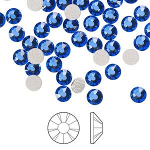 Flat back 1440pk sapphire foil back, Preciosa MAXIMA Czech crystal hotfix rhinestone 4.6-4.8mm chaton rose round SS20