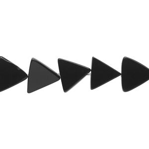 Black onyx 1pkg1, flat triangle bead 15.5-16 inch 10.5mm
