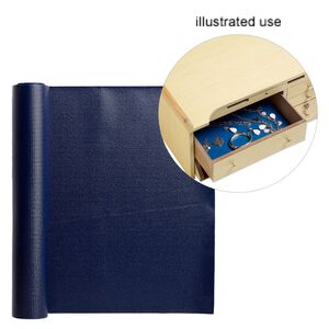 Anti-tarnish drawer liner, Zerust&reg;, PVC plastic and chemical, dark blue, 1-foot wide. Sold per 6-foot roll.