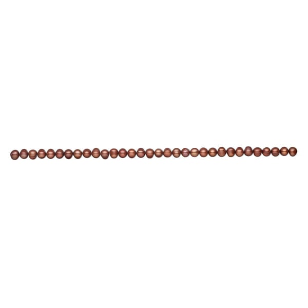 Freshwater pearl 1pkg1, semi-round, 15.5-16 inch cranberry 7-8mm cultured image number 1